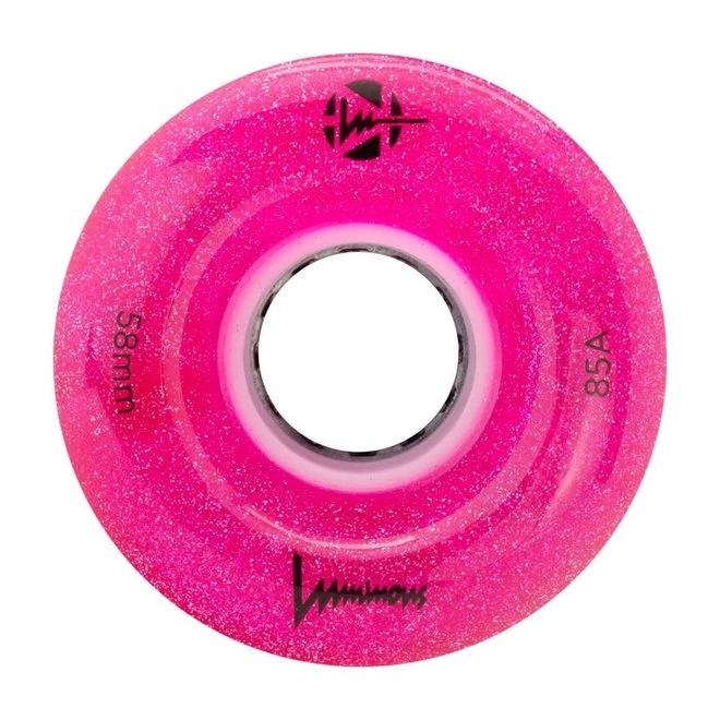 Luminous Light Up Wheels - Glitter Pink - 58mm 3 Luminous Light Up Wheels - Glitter Pink - 58mm